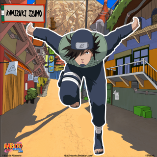 Cartoon person jumping city street - baiōken eishun free wallpaper for tablet