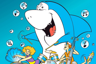 Shark drumming girl guitar boy - brian snøddy free wallpaper