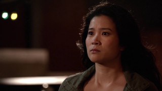 Woman green jacket long hair - a green light in the background free wallpaper