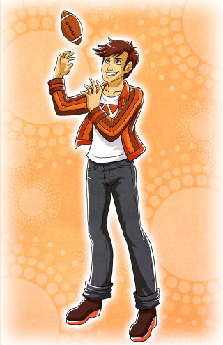 Cartoon man throwing football air - a cartoon of a man free wallpaper for mobile