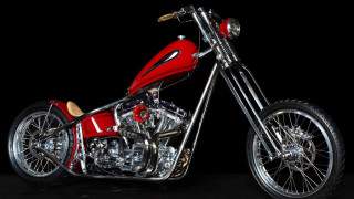 Red motorcycle black floor chrome - light free wallpaper