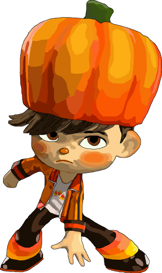 Cartoon boy pumpkin head jacket - big free wallpaper for mobile