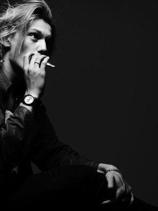 Man smoking cigarette black white 4 - david park free wallpaper for mobile
