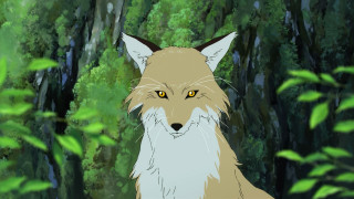 Fox forest trees bushes background - ghibli free wallpaper
