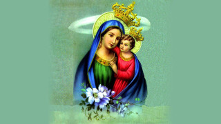 Virgin mary child jesus flowers - renaissance oil painting free wallpaper