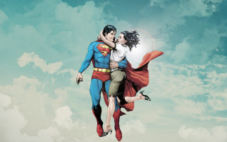 Man woman flying superman costume - brian bolland free wallpaper