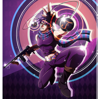 Woman gun purple background circular - circular free wallpaper for tablet