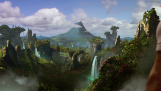 Man waterfall forest mountain landscape - a waterfall in a forest free wallpaper