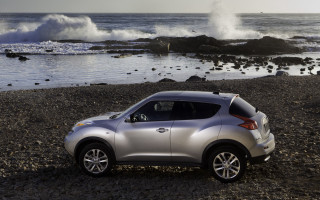 Silver car rocky beach ocean - a rocky beach next free wallpaper for desktop