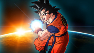 Son goku glowing ball space - over the earth free wallpaper