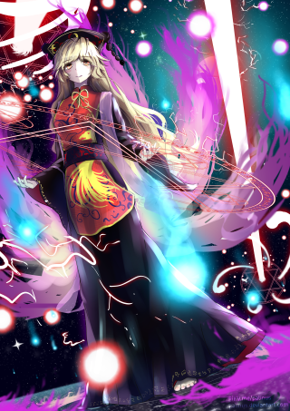 Woman long dress sword purple - anime art free wallpaper for mobile
