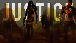 Group people standing sign says - justice free wallpaper