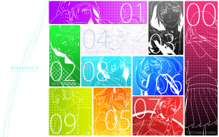 Colorful poster woman face numbers - a mosaic free wallpaper for desktop