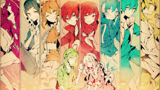 Anime characters group colorful background 11 - a group of anime characters free wallpaper