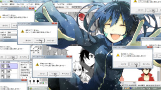 Desktop anime character window view - a desktop computer screen free wallpaper
