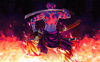 Man sword fire background flames 4 - flame free wallpaper