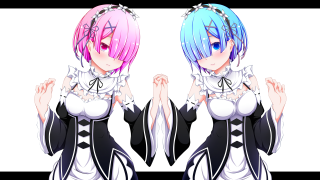 Pink haired twins maid apron - outfit free wallpaper