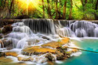 Waterfall river wooden stick nature - the water near free wallpaper for desktop