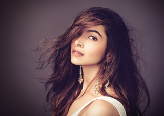 Woman long hair earrings up - artist free wallpaper