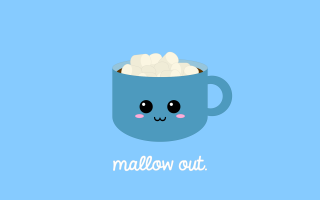 Blue mug marshmallow illustration cute - elaine duillo free wallpaper