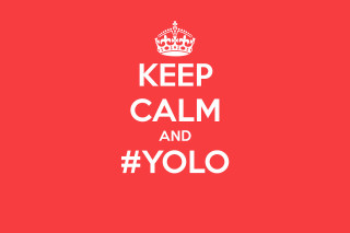 Keep calm yolo red background - a white text free wallpaper