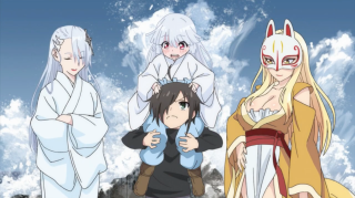 Group people sky clouds standing - cloud behind them free wallpaper