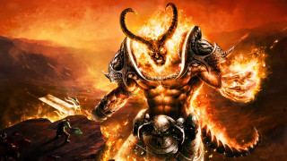 Demonic demon fire mountain flames - elden ring free wallpaper