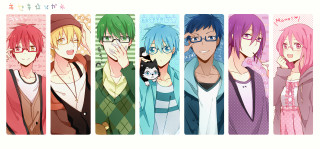 Anime characters glasses cat group - a group of anime characters free wallpaper