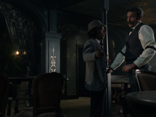 Man woman room clock tower - dong kingman free wallpaper