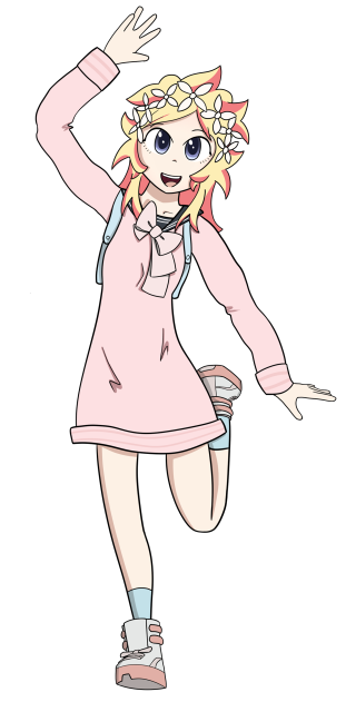 Cartoon girl pink dress white - a white hat free wallpaper for mobile