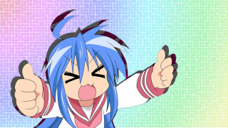 Blue hair anime character thumbs - a pink nose free wallpaper