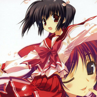 Anime girls long hair red 2 - her head free wallpaper for tablet