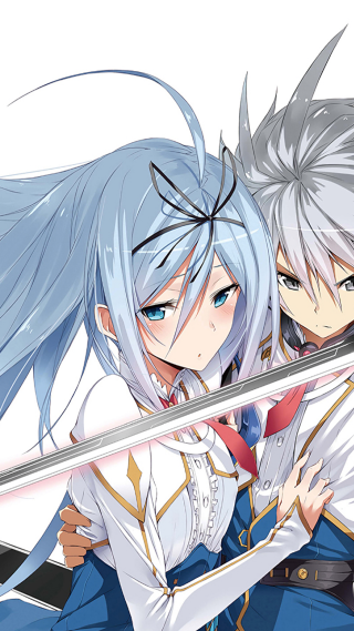 Blue haired rayonism manga characters - a picture together in front free wallpaper