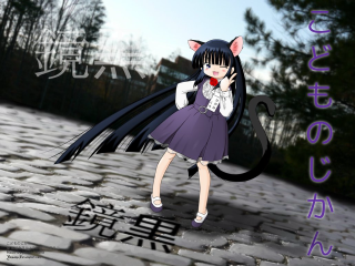 Anime girl cat ears tail 2 - a cat tail free wallpaper