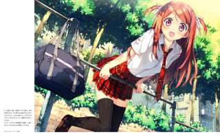 Aguri uchida school uniform suitcase - a rail free wallpaper