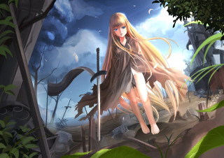 Girl long dress walking woods - a long dress free wallpaper