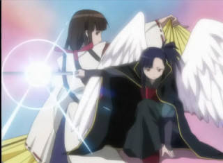 Anime characters sitting bed wings - wing free wallpaper