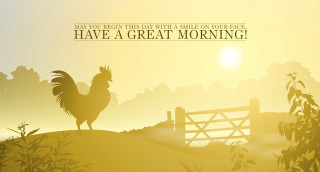 Rooster hill gate sunset folkart - a rooster free wallpaper