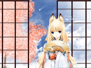 Anime girl fan sky window - a fan free wallpaper