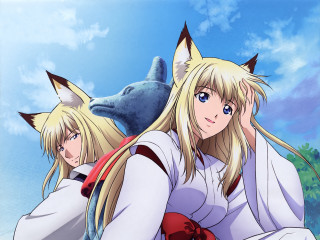 Anime characters sitting bench together - a red bag free wallpaper