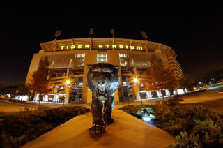 Tiger statue stadium night lights - a stadium free wallpaper for desktop