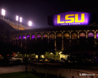 Lsu tiger stadium night sign - intimidating free wallpaper
