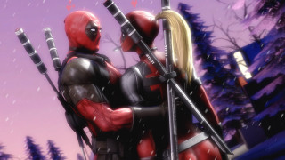 Deadpools snow swords purple sky - sword free wallpaper