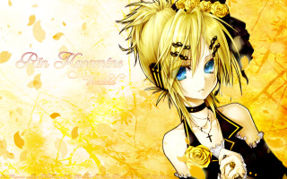 Anime girl blue eyes black 2 - a flower free wallpaper
