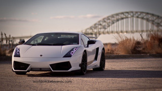 White sports car parked bridge 4 - a white sports car free wallpaper