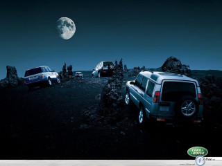 Full moon cars hill desert - chen lu free wallpaper