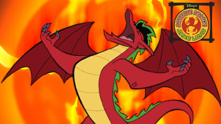 Cartoon dragon yellow red tail - a black nose and tail free wallpaper