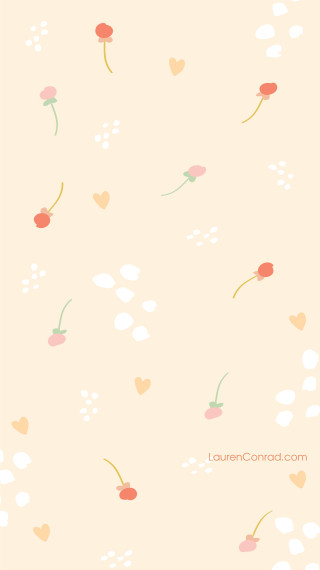 Pink flower heart red berry - soft color free wallpaper for mobile