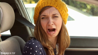 Woman car funny face mouth - emily shanks free wallpaper