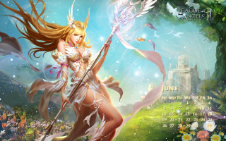 Beautiful woman sword wand fairy - a calendar free wallpaper for desktop